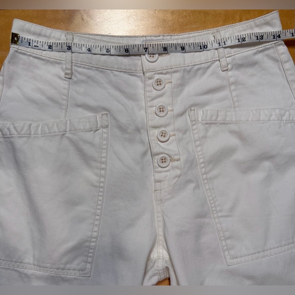 PISTOLA Tammy High Rise Cotton Trouser pants  Button Fly-Alabaster White -Sz 27 - Picture 10 of 15